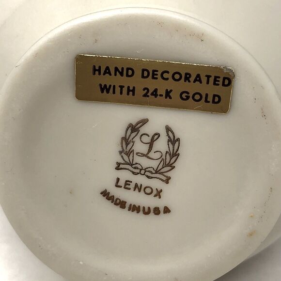 Lenox Wheat Design Bulbous Bud Vase VTG Ivory w/24K Gold Elegant Classic USA - Picture 8 of 10